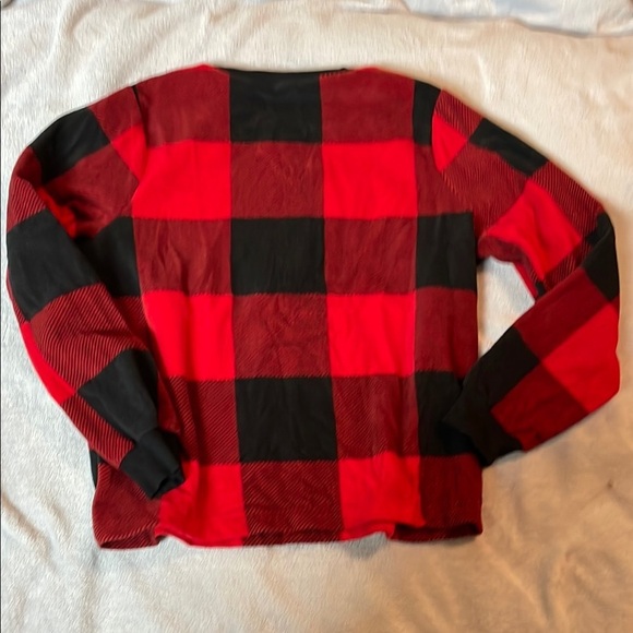 Old Navy Red and Black Checkered Fleece Long Sleeve Shirt - Picture 7 of 7
